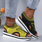 Women's Summer Breathable Knit Butterfly Sandals – Soft Cushioned Open-Toe Slip-On Shoes