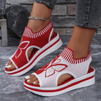Women's Summer Breathable Knit Butterfly Sandals – Soft Cushioned Open-Toe Slip-On Shoes